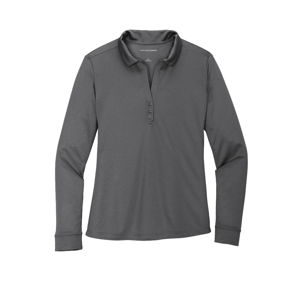Port Authority ® Women's Silk Touch ™ Performance Long Sleeve Polo - Steel Grey