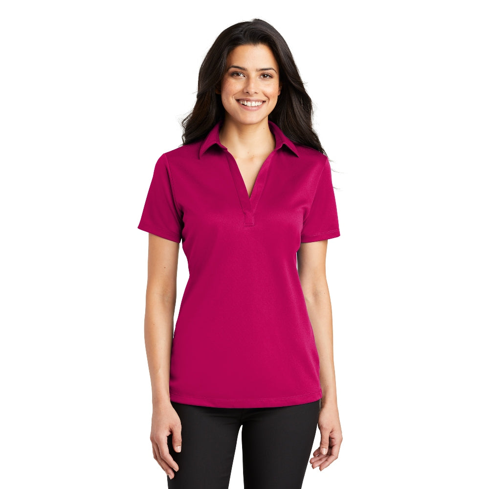 Port Authority® Women's Silk Touch™ Performance Polo - Pink Raspberry