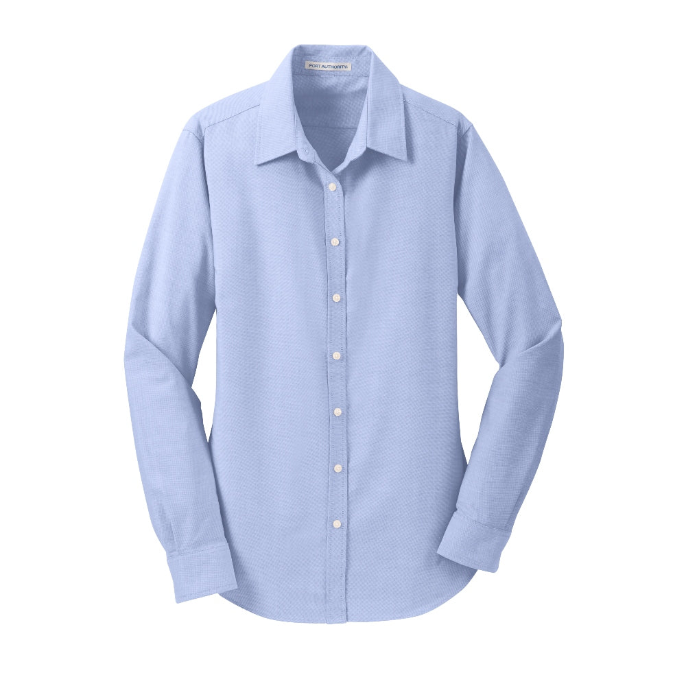 Port Authority® Women's SuperPro™ Oxford Shirt - Oxford Blue