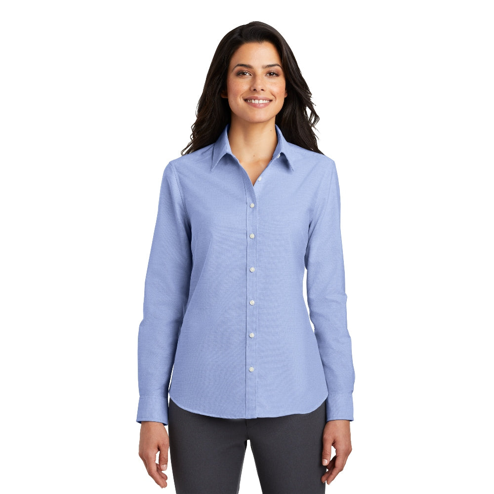 Port Authority® Women's SuperPro™ Oxford Shirt - Oxford Blue