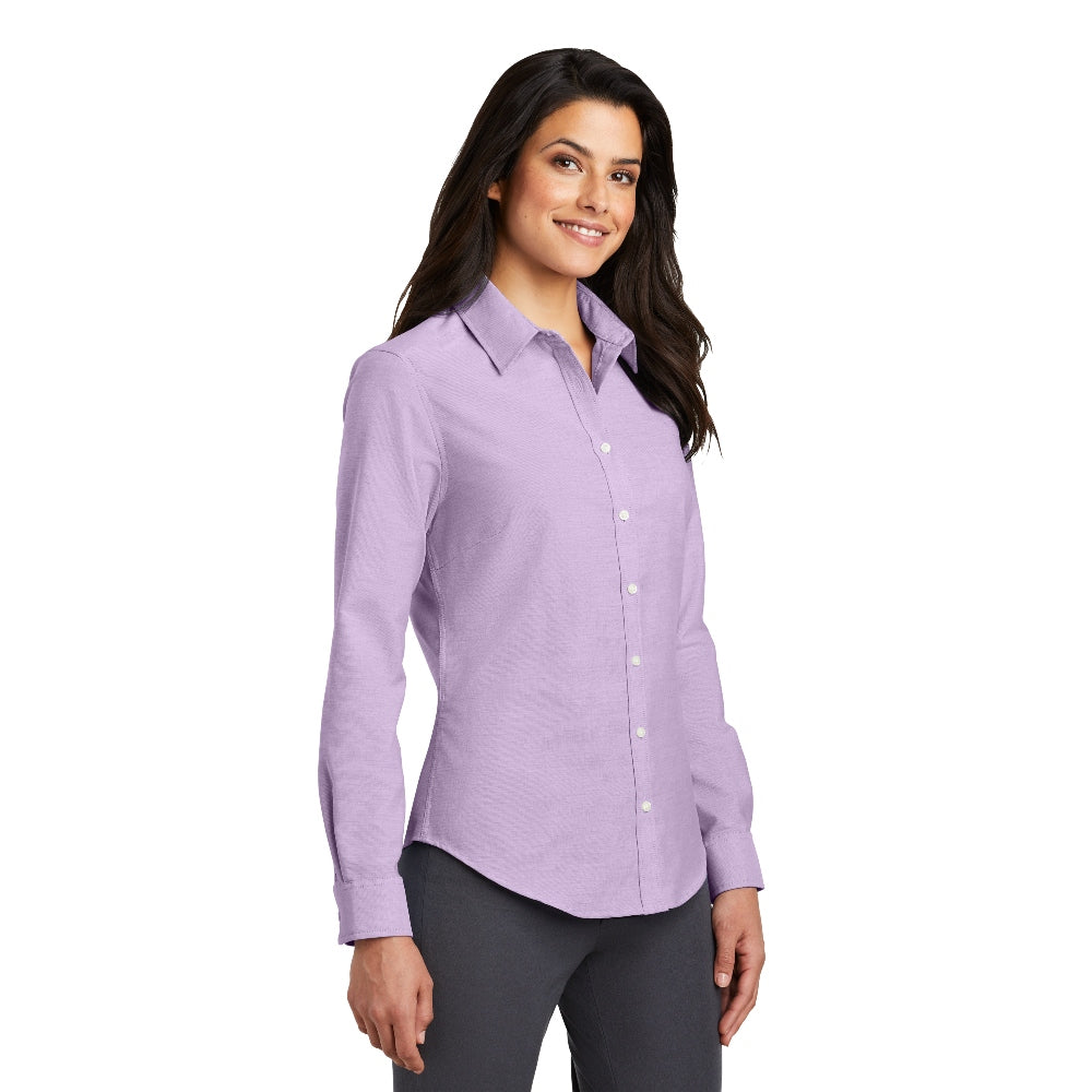 Port Authority® Women's SuperPro™ Oxford Shirt -  Soft Purple