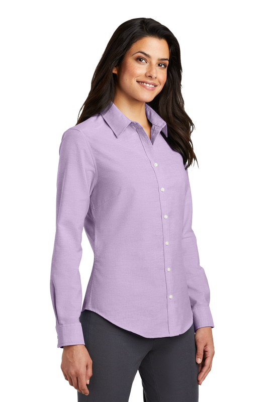 Port Authority® Women's SuperPro™ Oxford Shirt -  Soft Purple