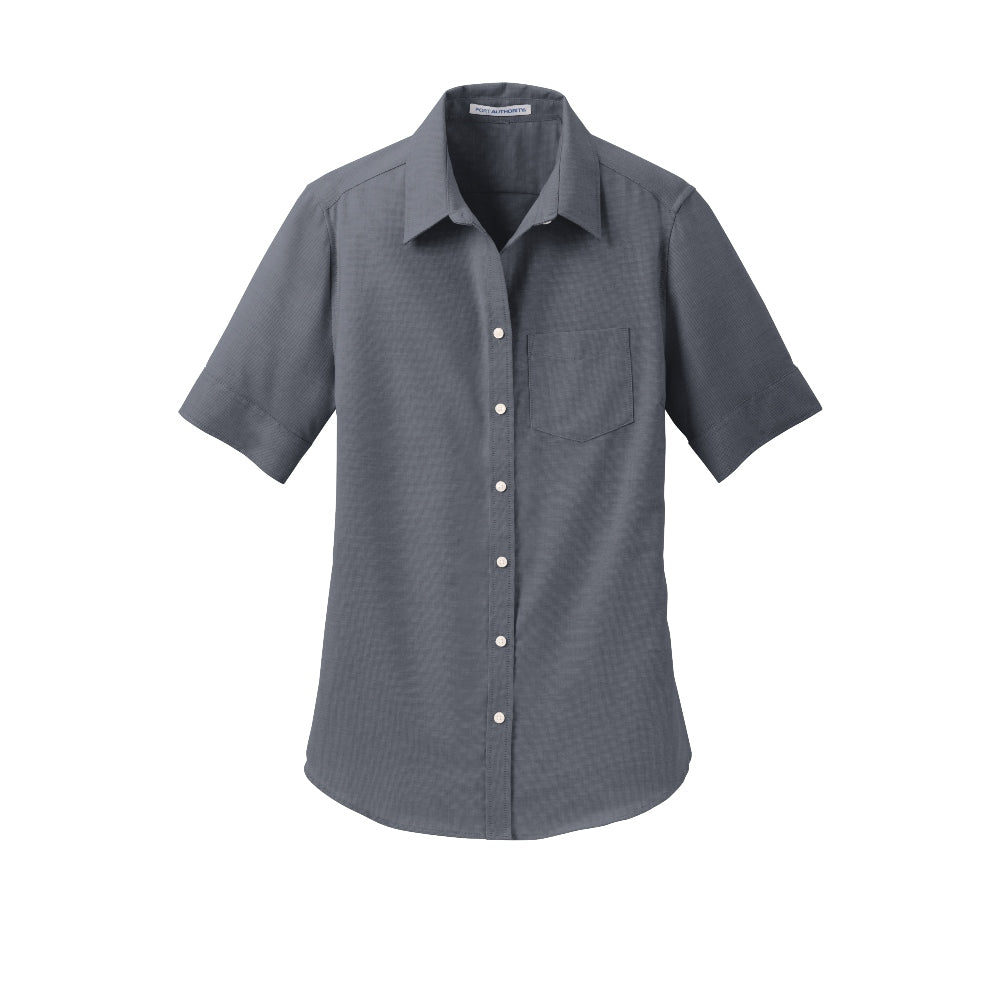 Port Authority® Women's Short Sleeve SuperPro™ Oxford Shirt - Black