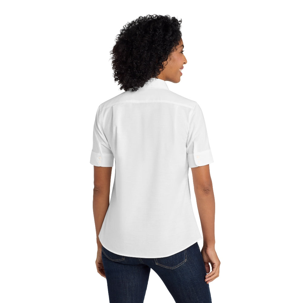 Port Authority® Women's Short Sleeve SuperPro™ Oxford Shirt - White