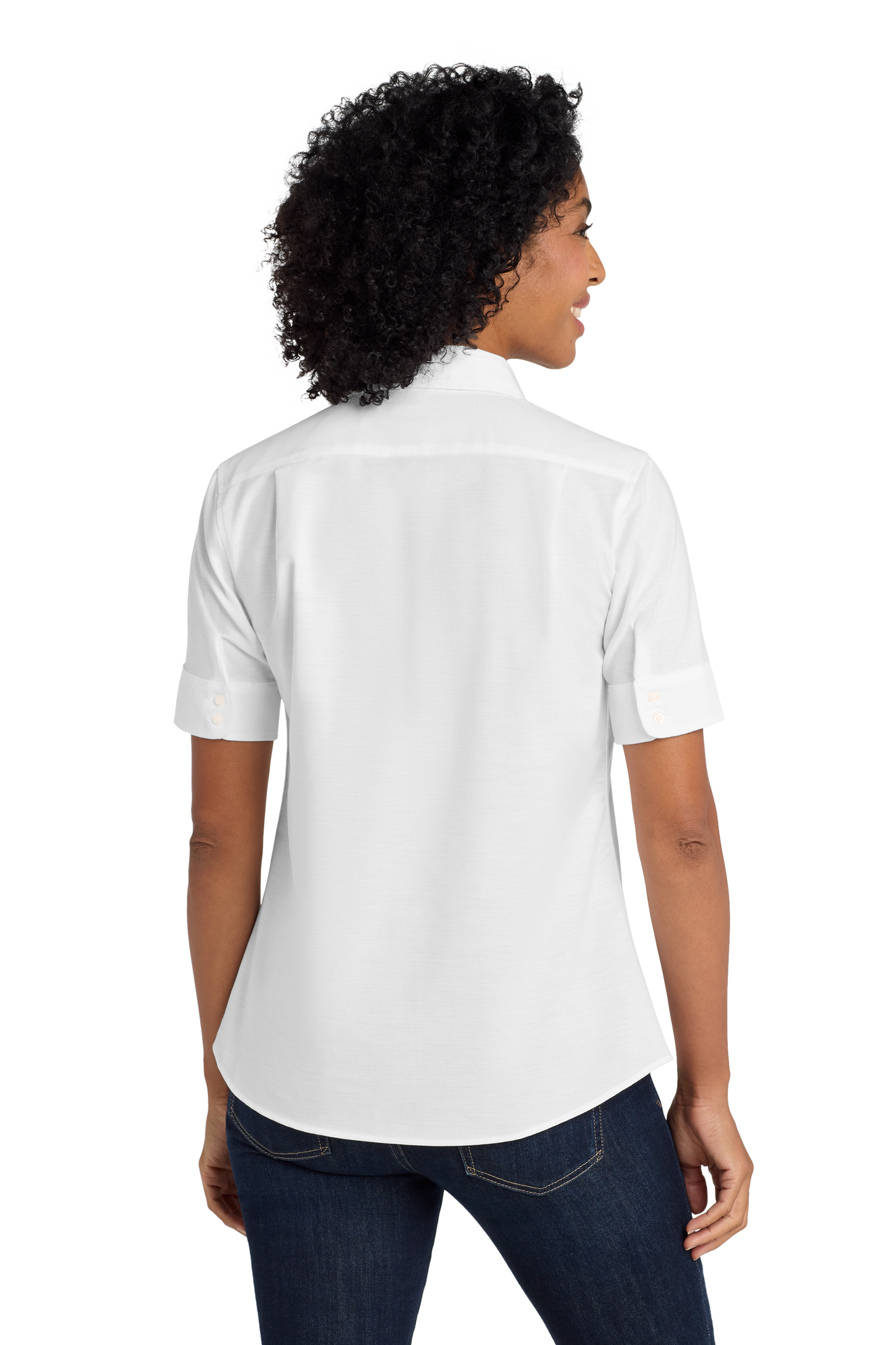 Port Authority® Women's Short Sleeve SuperPro™ Oxford Shirt - White