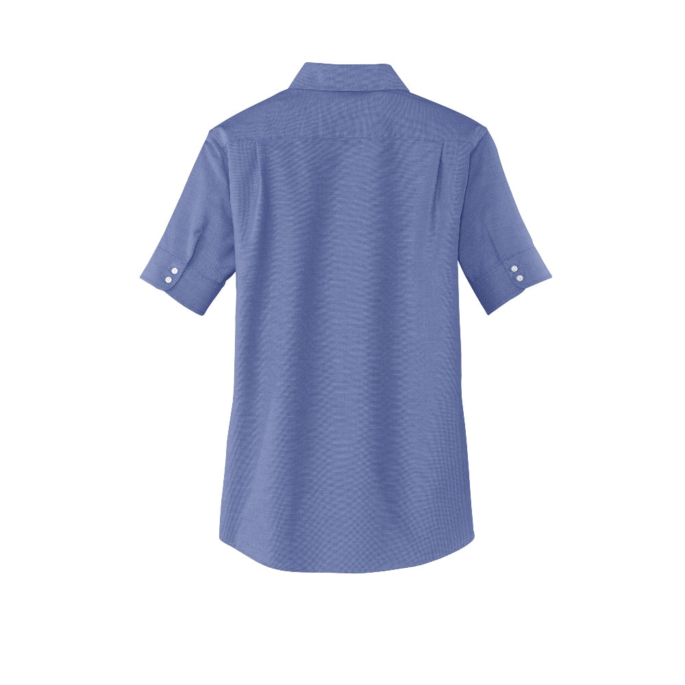 Port Authority® Women's Short Sleeve SuperPro™ Oxford Shirt - Navy