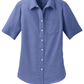 Port Authority® Women's Short Sleeve SuperPro™ Oxford Shirt - Navy
