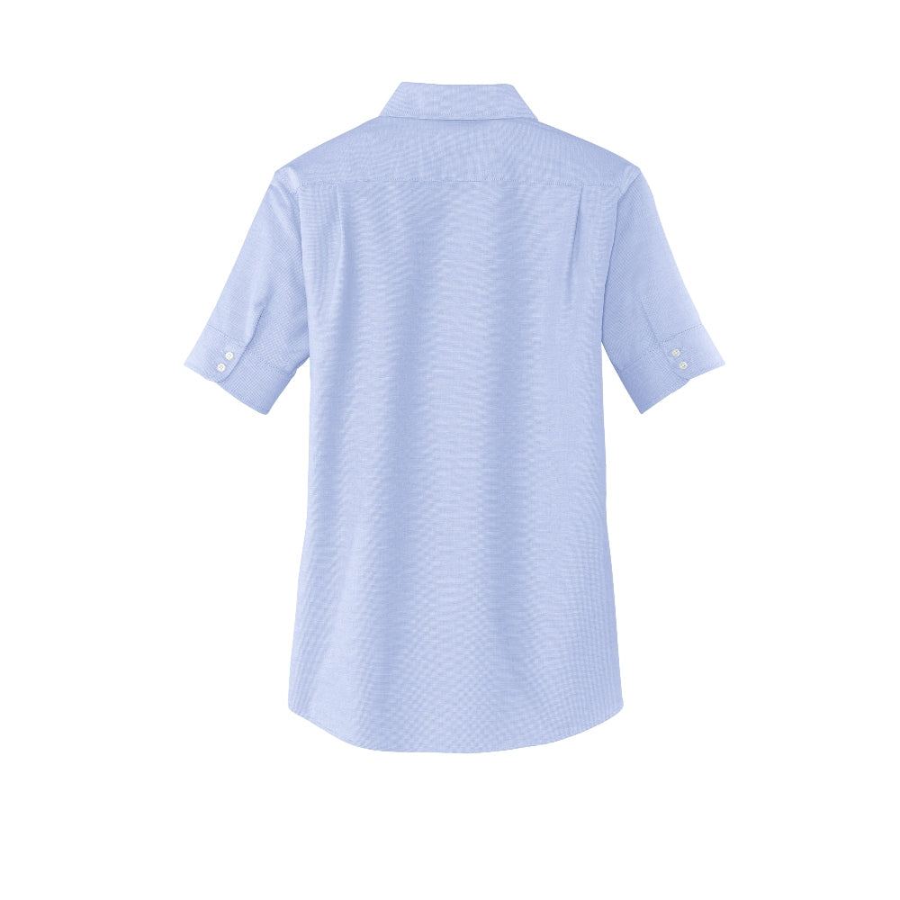Port Authority® Women's Short Sleeve SuperPro™ Oxford Shirt - Oxford Blue