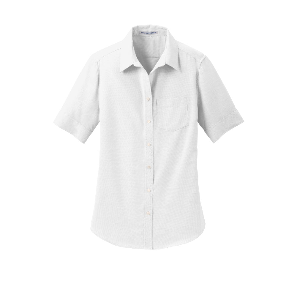 Port Authority® Women's Short Sleeve SuperPro™ Oxford Shirt - White