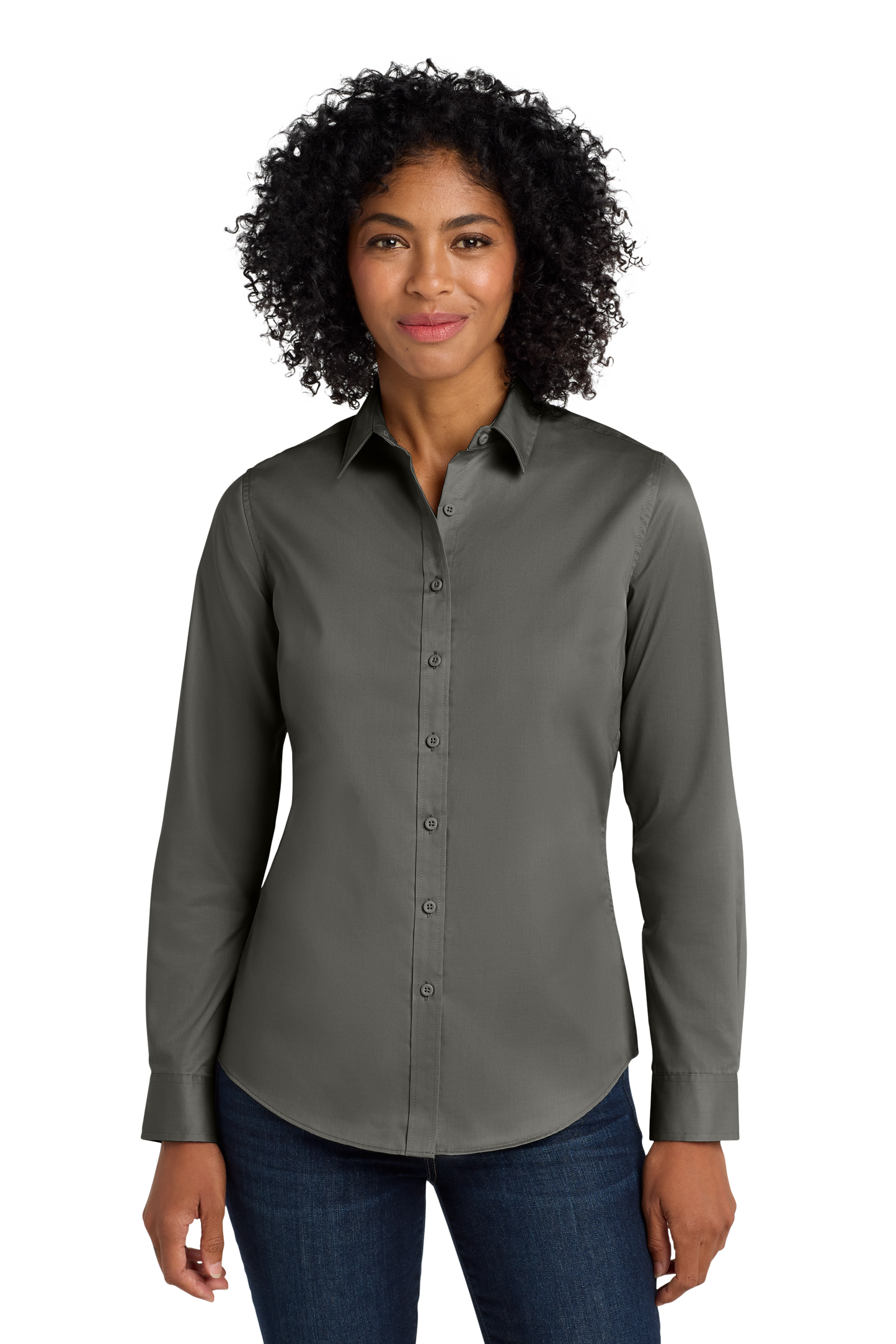 Port Authority® Women's SuperPro™ Twill Shirt - Sterling Grey
