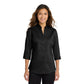 Port Authority® Women's 3/4-Sleeve SuperPro™ Twill Shirt - Black