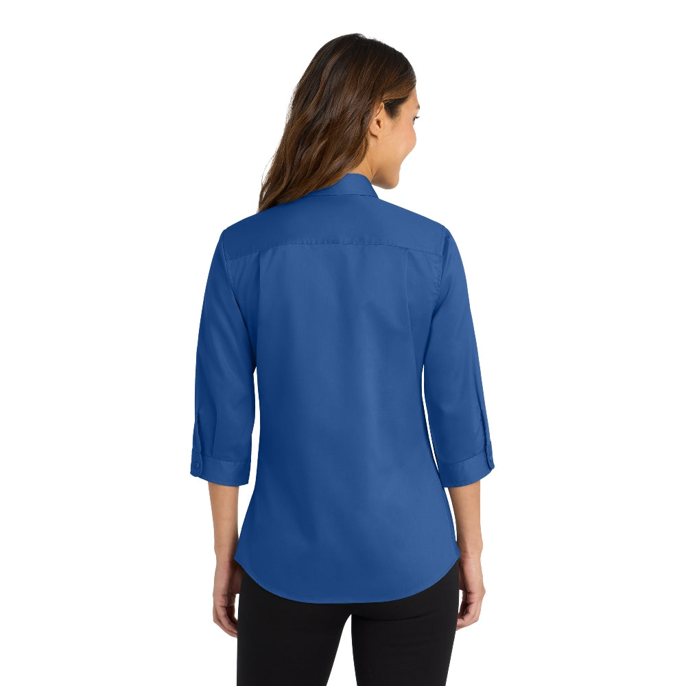 Port Authority® Women's 3/4-Sleeve SuperPro™ Twill Shirt - True Blue