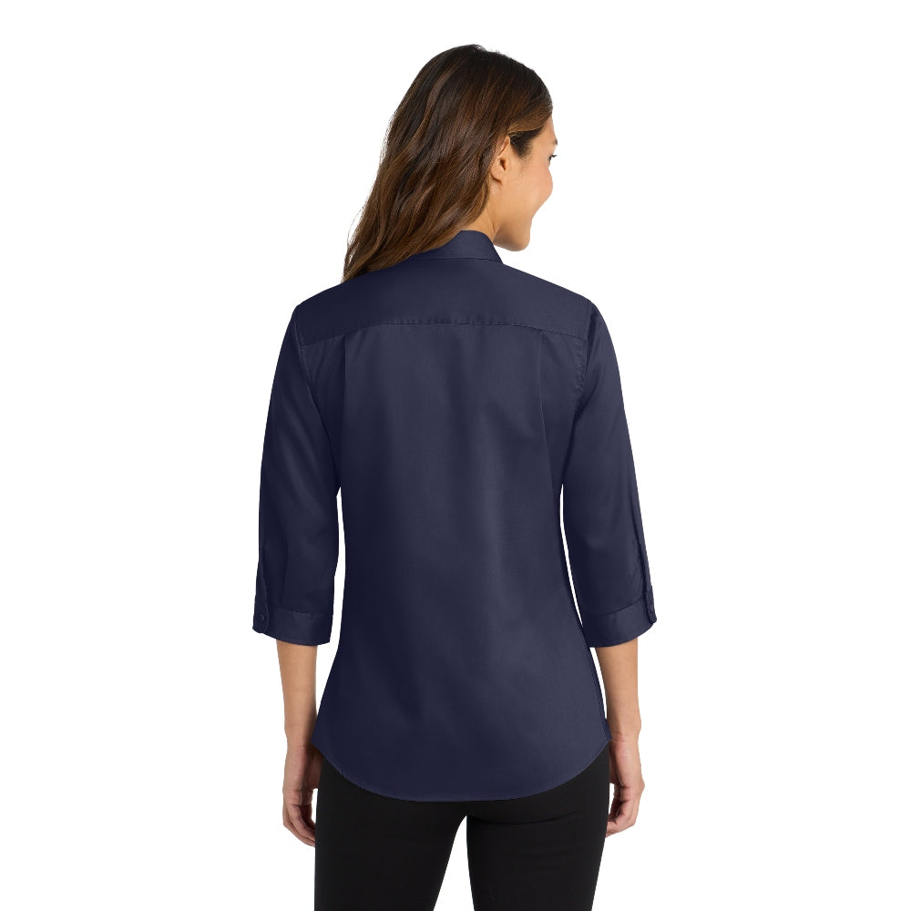 Port Authority® Women's 3/4-Sleeve SuperPro™ Twill Shirt - True Navy