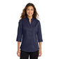 Port Authority® Women's 3/4-Sleeve SuperPro™ Twill Shirt - True Navy