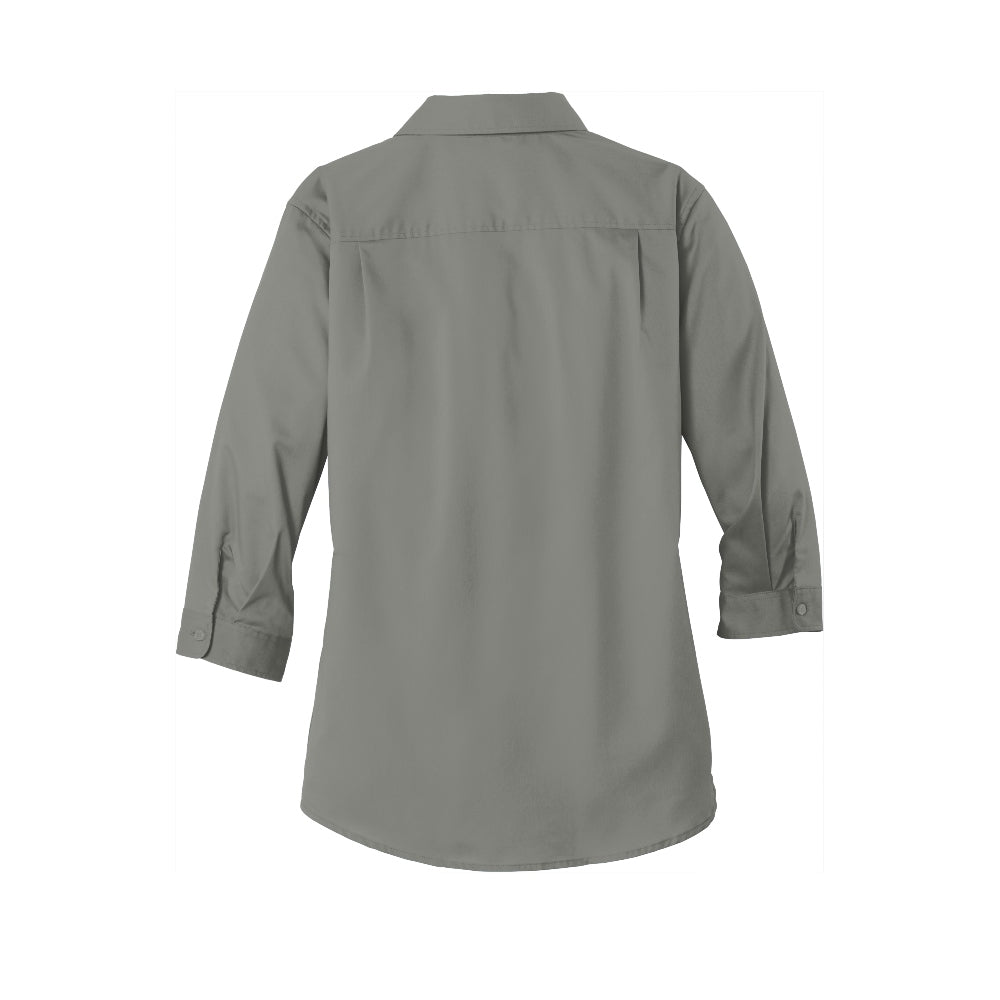 Port Authority® Women's 3/4-Sleeve SuperPro™ Twill Shirt - Monument Grey