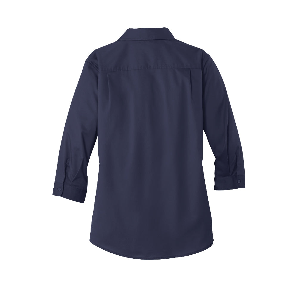 Port Authority® Women's 3/4-Sleeve SuperPro™ Twill Shirt - True Navy