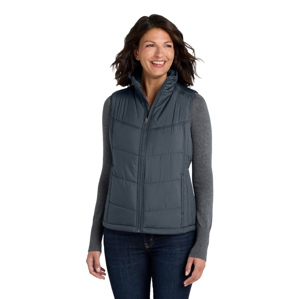 Port Authority® Women's Puffy Vest - Dark Slate / Black