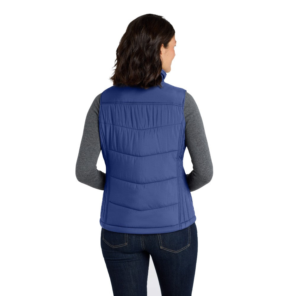 Port Authority® Women's Puffy Vest - Mediterranean Blue/ Black