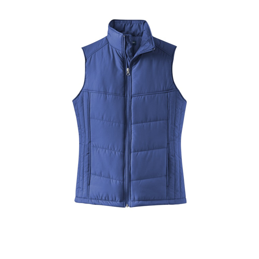 Port Authority® Women's Puffy Vest - Mediterranean Blue/ Black