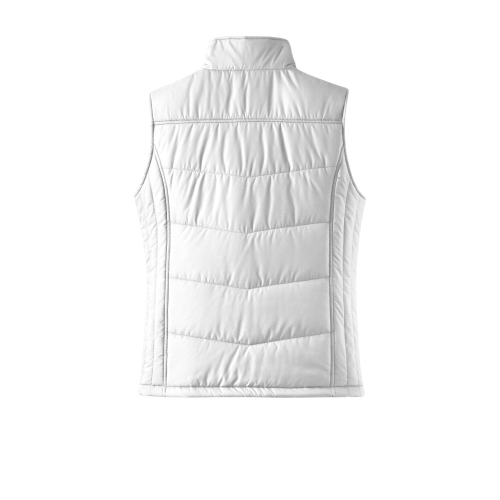 Port Authority® Women's Puffy Vest - White/ Dark Slate