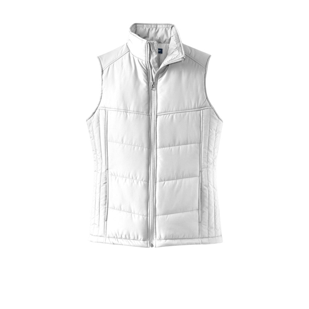 Port Authority® Women's Puffy Vest - White/ Dark Slate