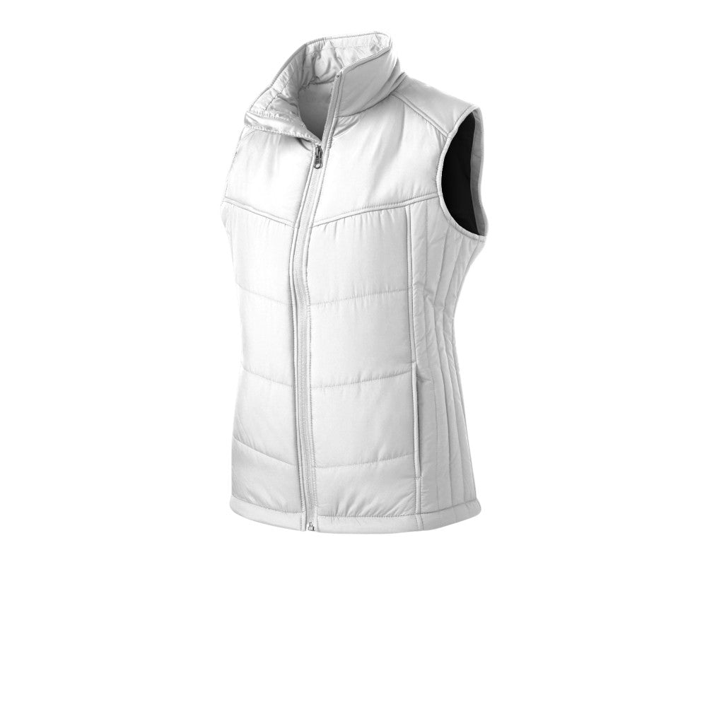 Port Authority® Women's Puffy Vest - White/ Dark Slate