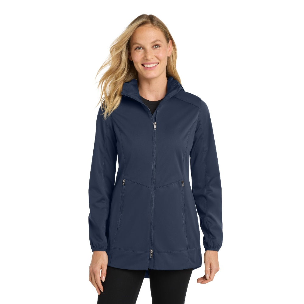 Port Authority® Women's Active Hooded Soft Shell Jacket - Dress Blue Navy