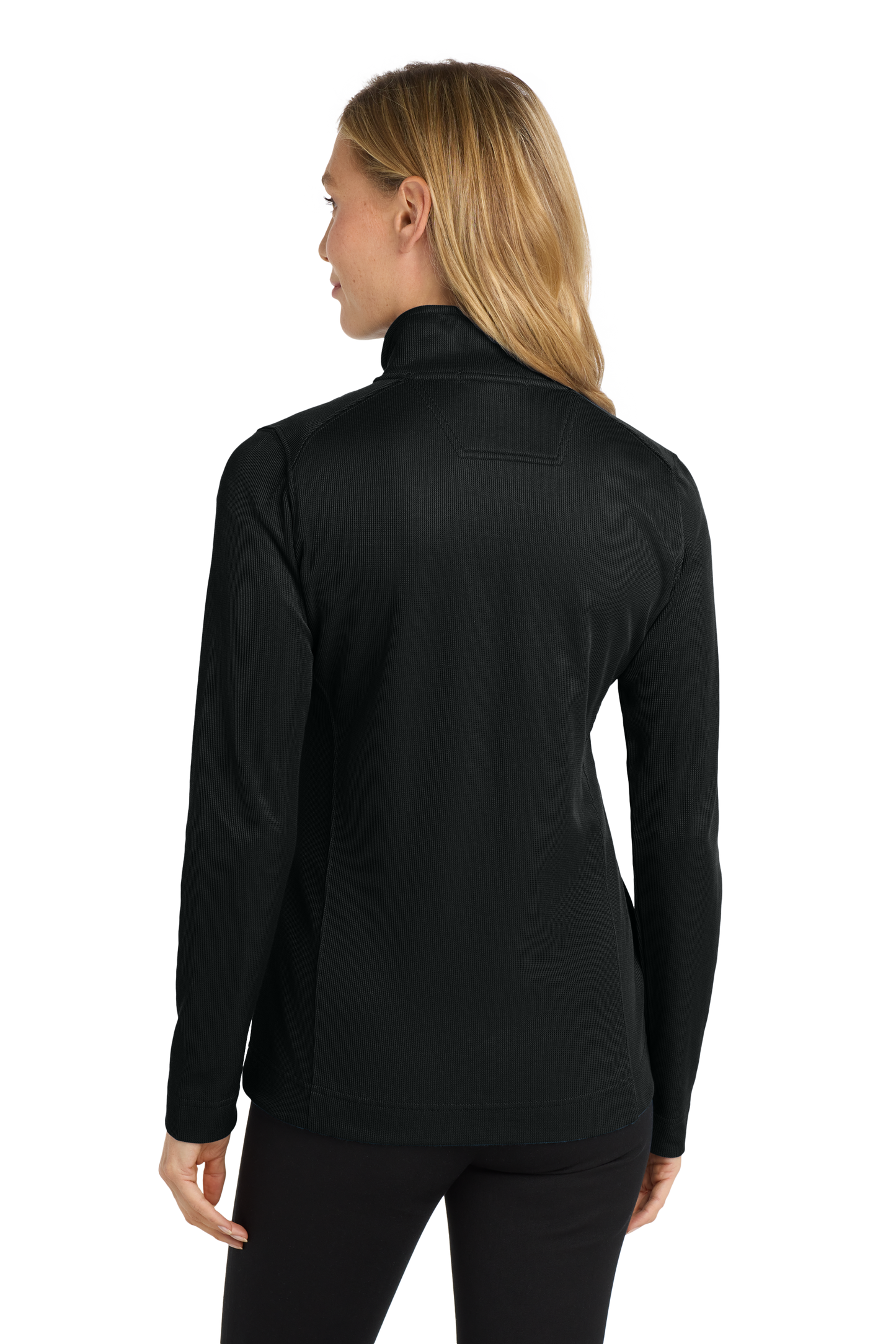 Port Authority® Women's Vertical Texture Full-Zip Jacket - Black / Iron Grey