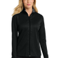 Port Authority® Women's Vertical Texture Full-Zip Jacket - Black / Iron Grey