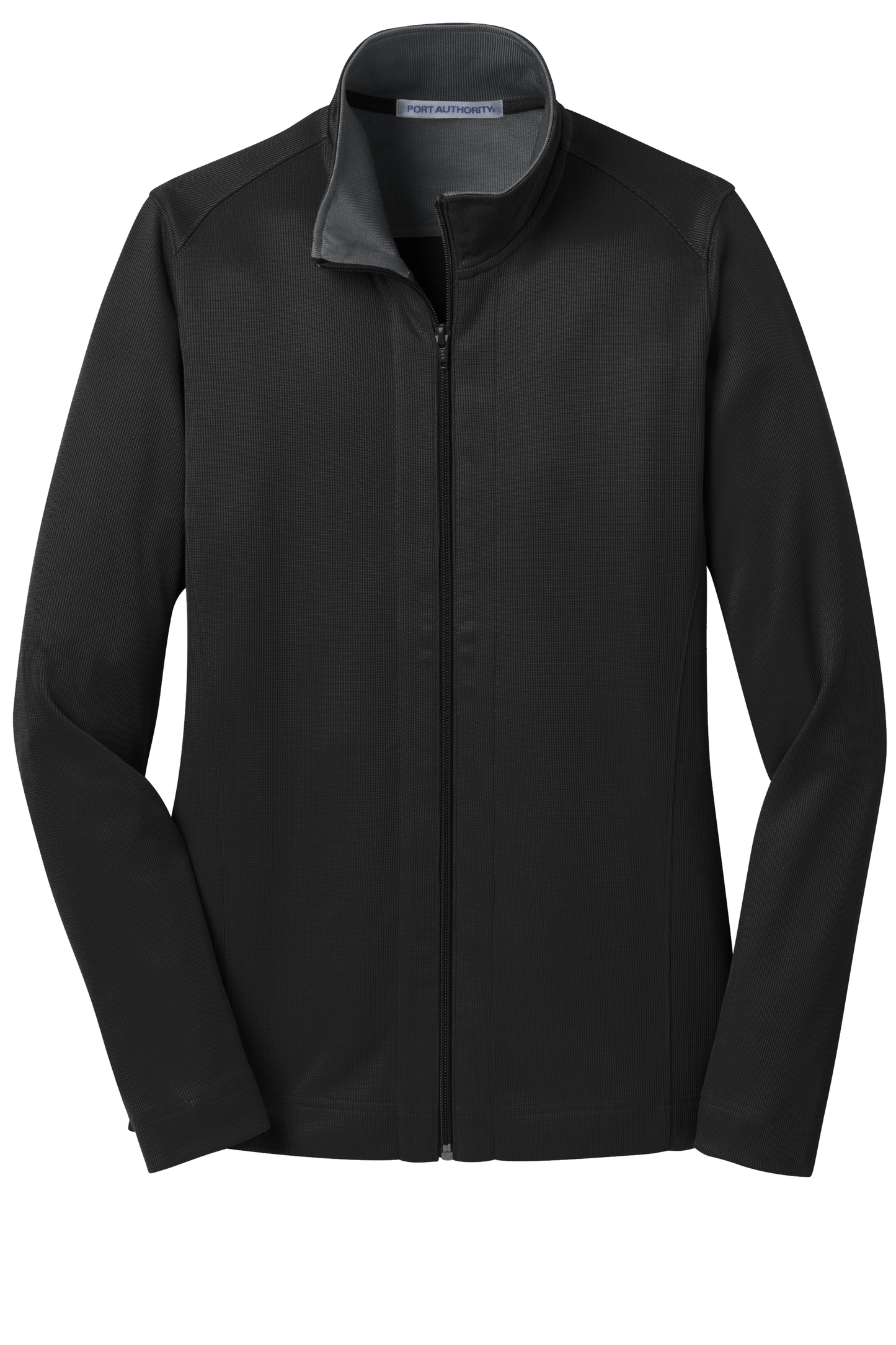 Port Authority® Women's Vertical Texture Full-Zip Jacket - Black / Iron Grey