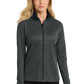 Port Authority® Women's Vertical Texture Full-Zip Jacket - Iron Grey / Black