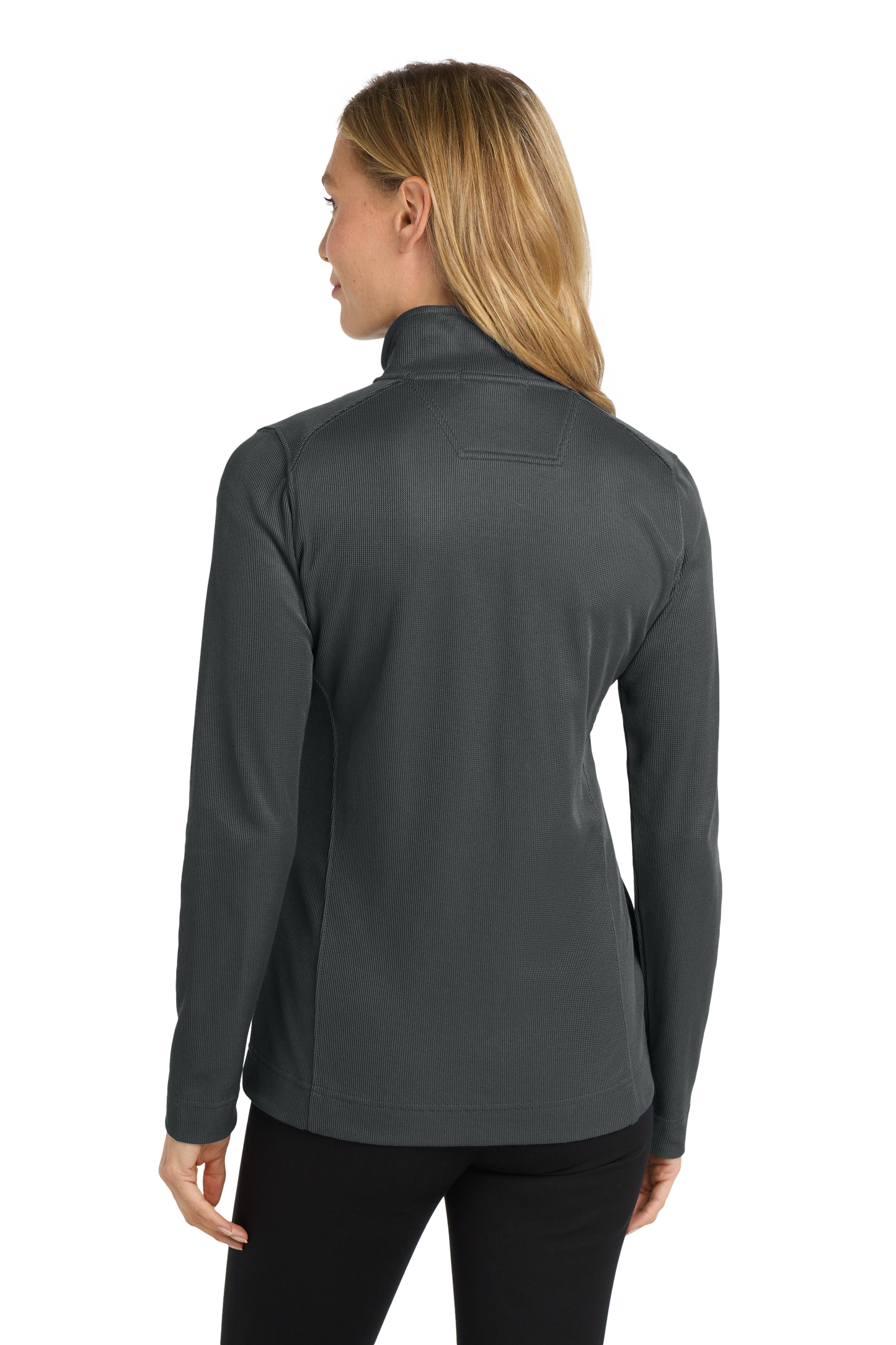 Port Authority® Women's Vertical Texture Full-Zip Jacket - Iron Grey / Black