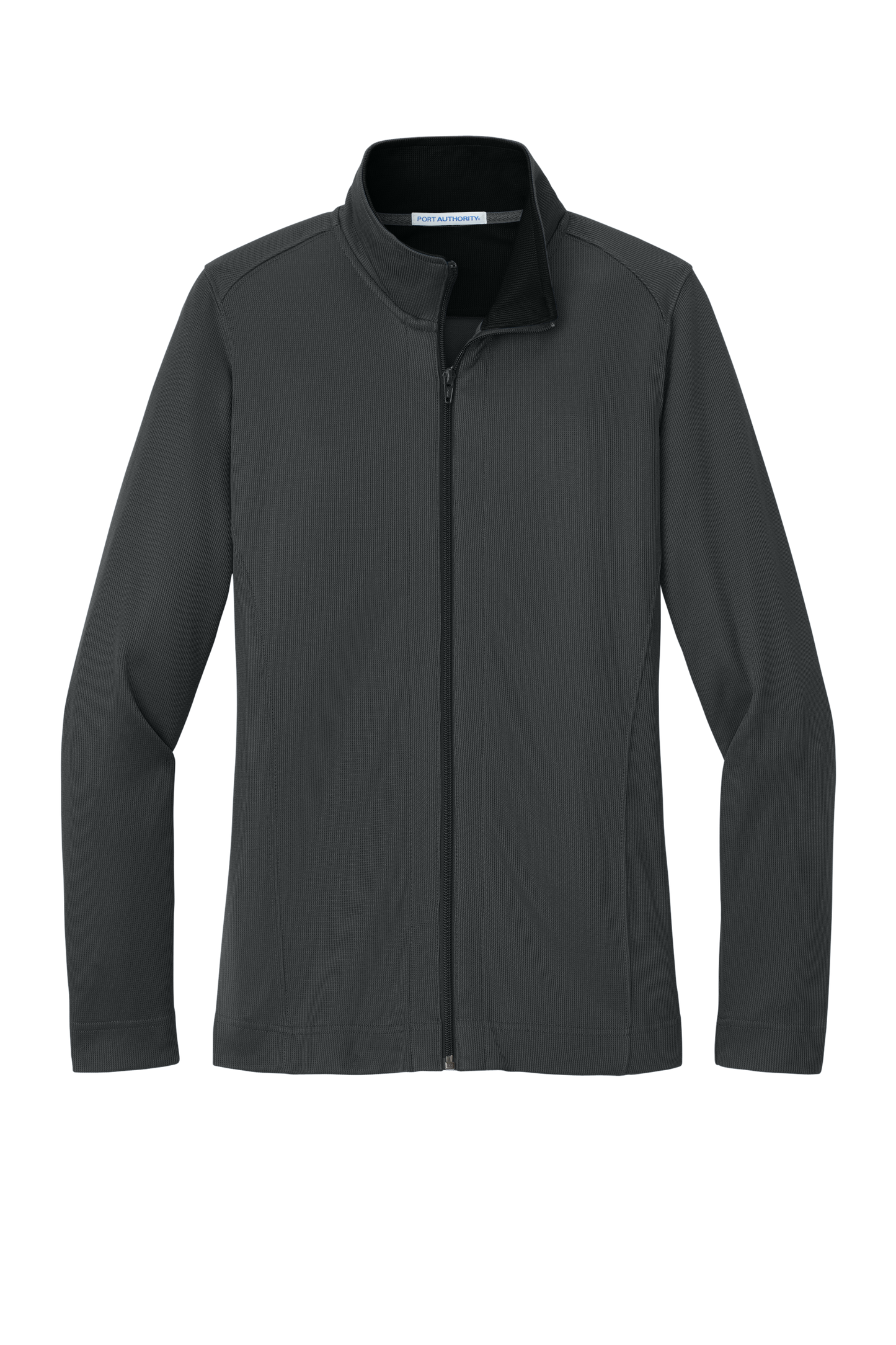 Port Authority® Women's Vertical Texture Full-Zip Jacket - Iron Grey / Black