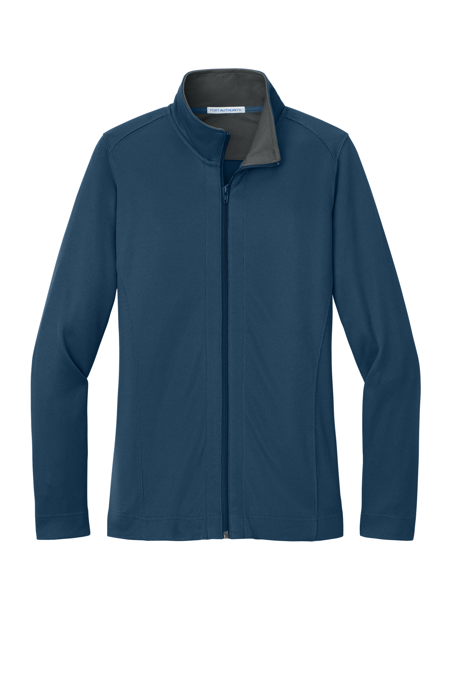 Port Authority® Women's Vertical Texture Full-Zip Jacket - Regatta Blue / Iron Grey