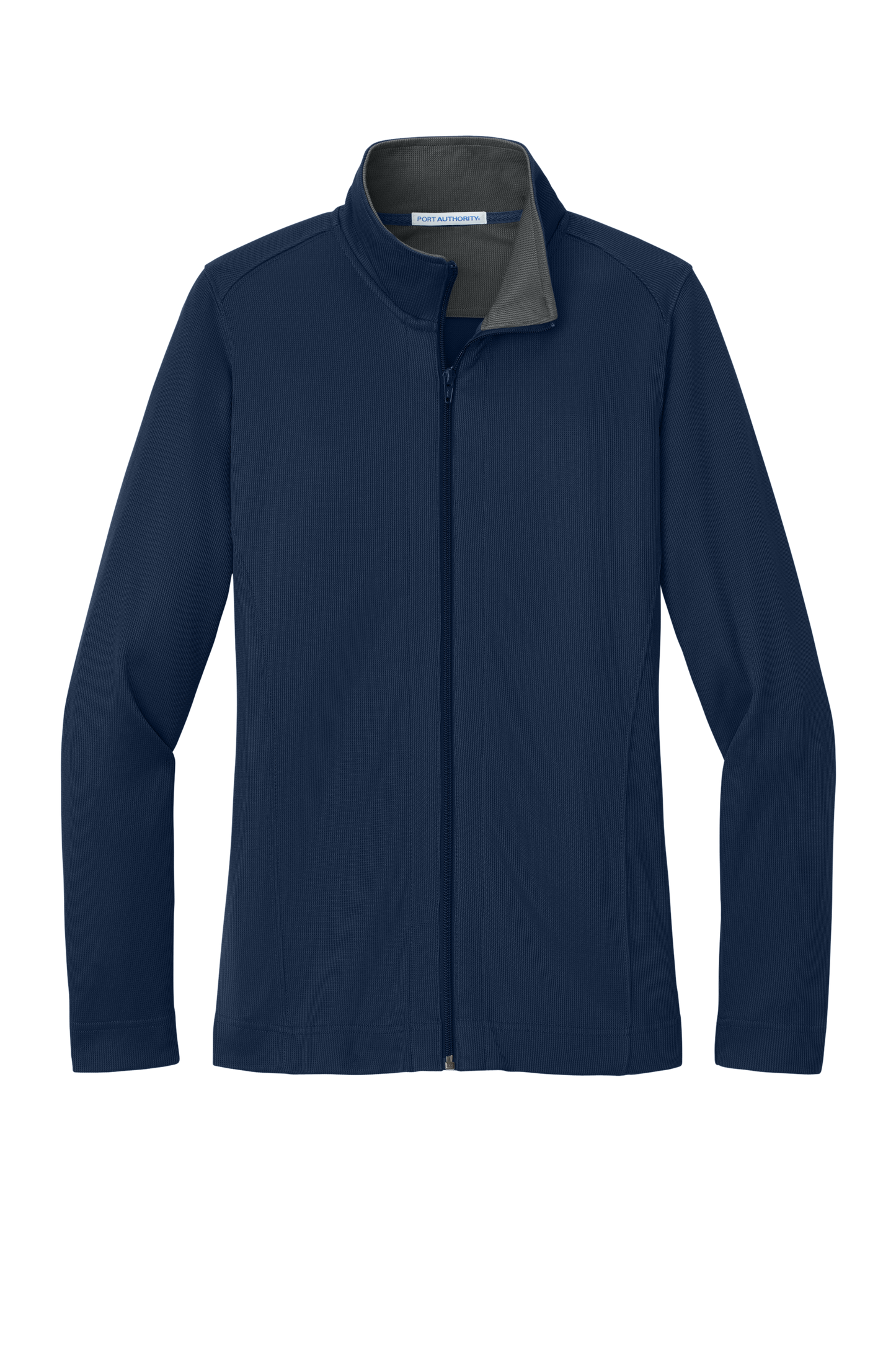 Port Authority® Women's Vertical Texture Full-Zip Jacket - True Navy / Iron Grey