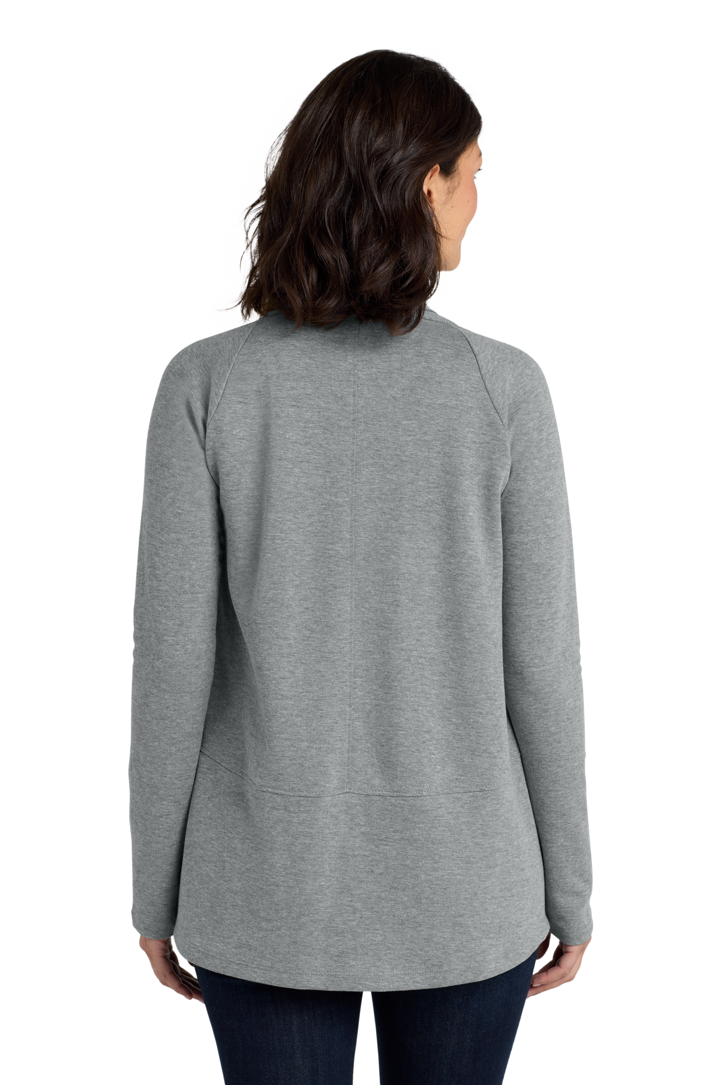 Port Authority® Women's Interlock Cardigan - Medium Heather Grey/ Charcoal Heather