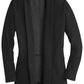 Port Authority® Women's Interlock Cardigan - Deep Black/Charcoal Heather