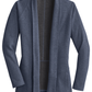 Port Authority® Women's Interlock Cardigan - Estate Blue Heather/ Charcoal Heather