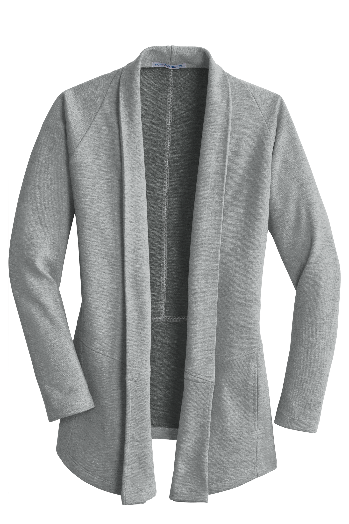 Port Authority® Women's Interlock Cardigan - Medium Heather Grey/ Charcoal Heather
