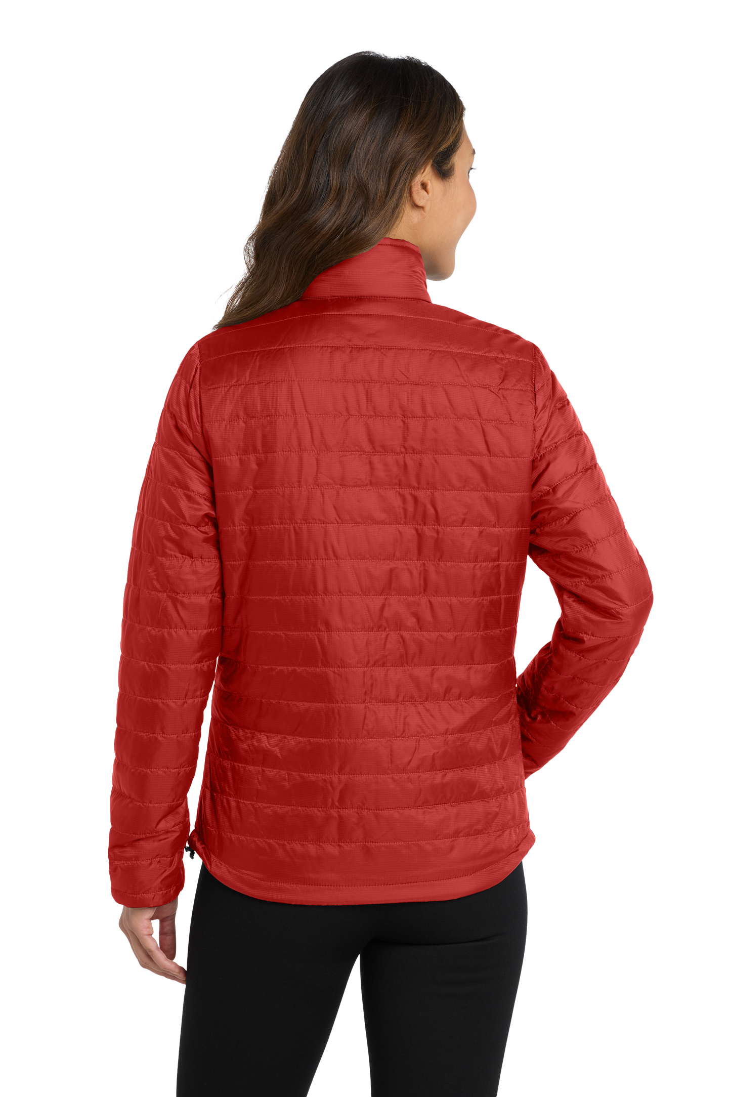 Port Authority® Women's Packable Puffy Jacket - Fire Red / Graphite