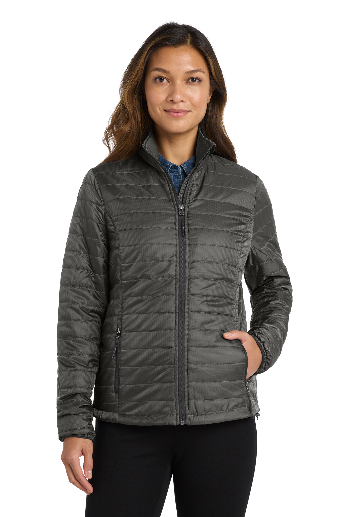 Port Authority® Women's Packable Puffy Jacket - Sterling Grey / Graphite