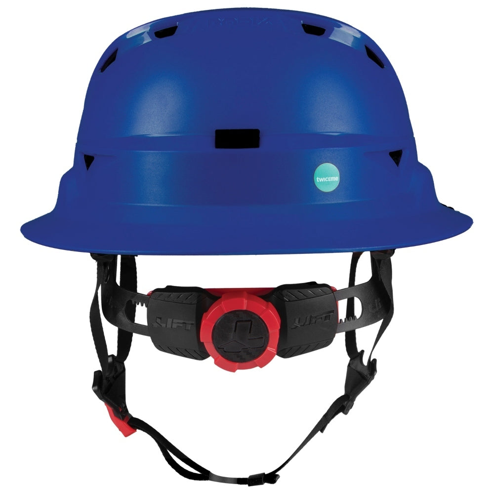 LIFT Safety HRXF-25YC2 RADIX Full Brim Vented Safety Helmet wTwiceme - Ratchet Suspension - Blue