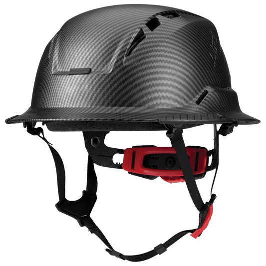 LIFT Safety HRXF-25YC2 RADIX Full Brim Vented Safety Helmet wTwiceme - Ratchet Suspension - Carbon Fiber