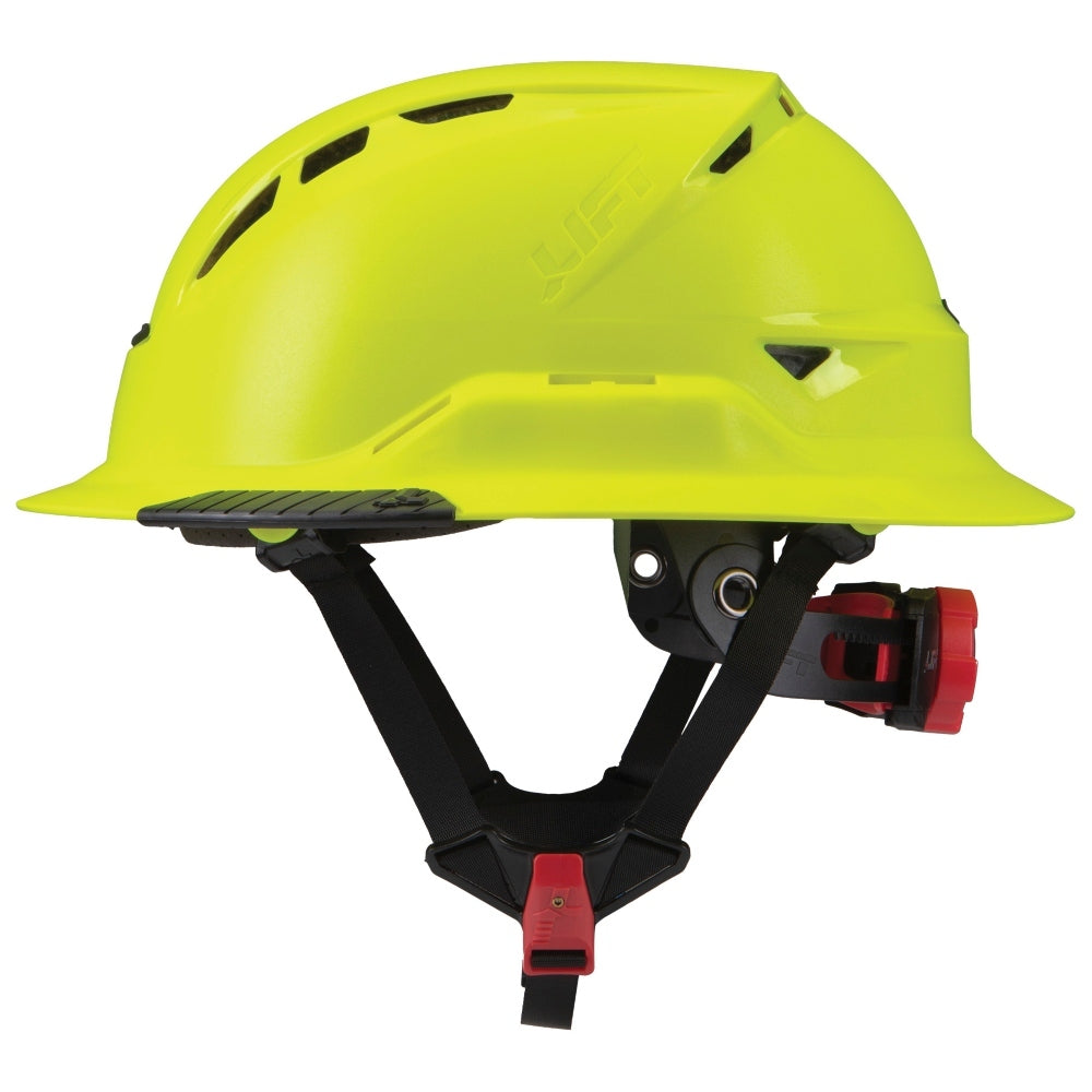 LIFT Safety HRXF-25YC2 RADIX Full Brim Vented Safety Helmet wTwiceme - Ratchet Suspension - Hi-Vis Yellow
