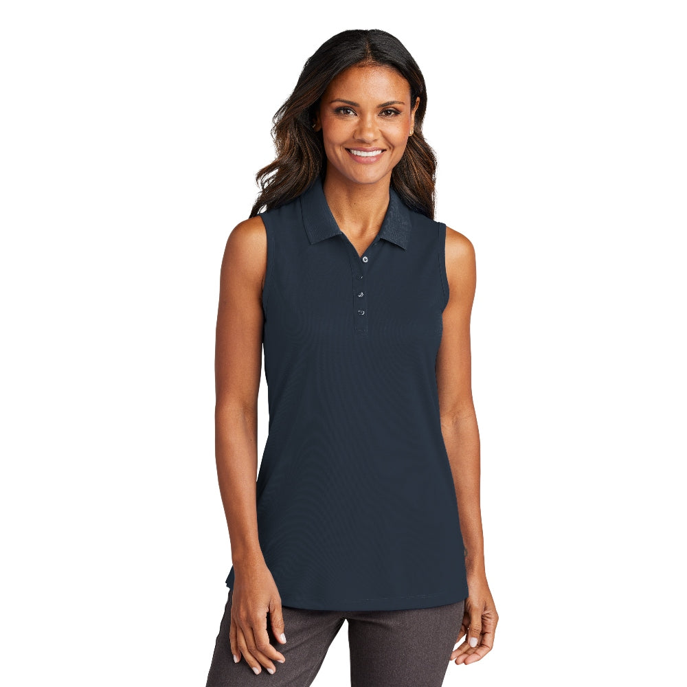 Port Authority® Women's Dry Zone® UV Micro-Mesh Sleeveless Polo - River Blue Navy