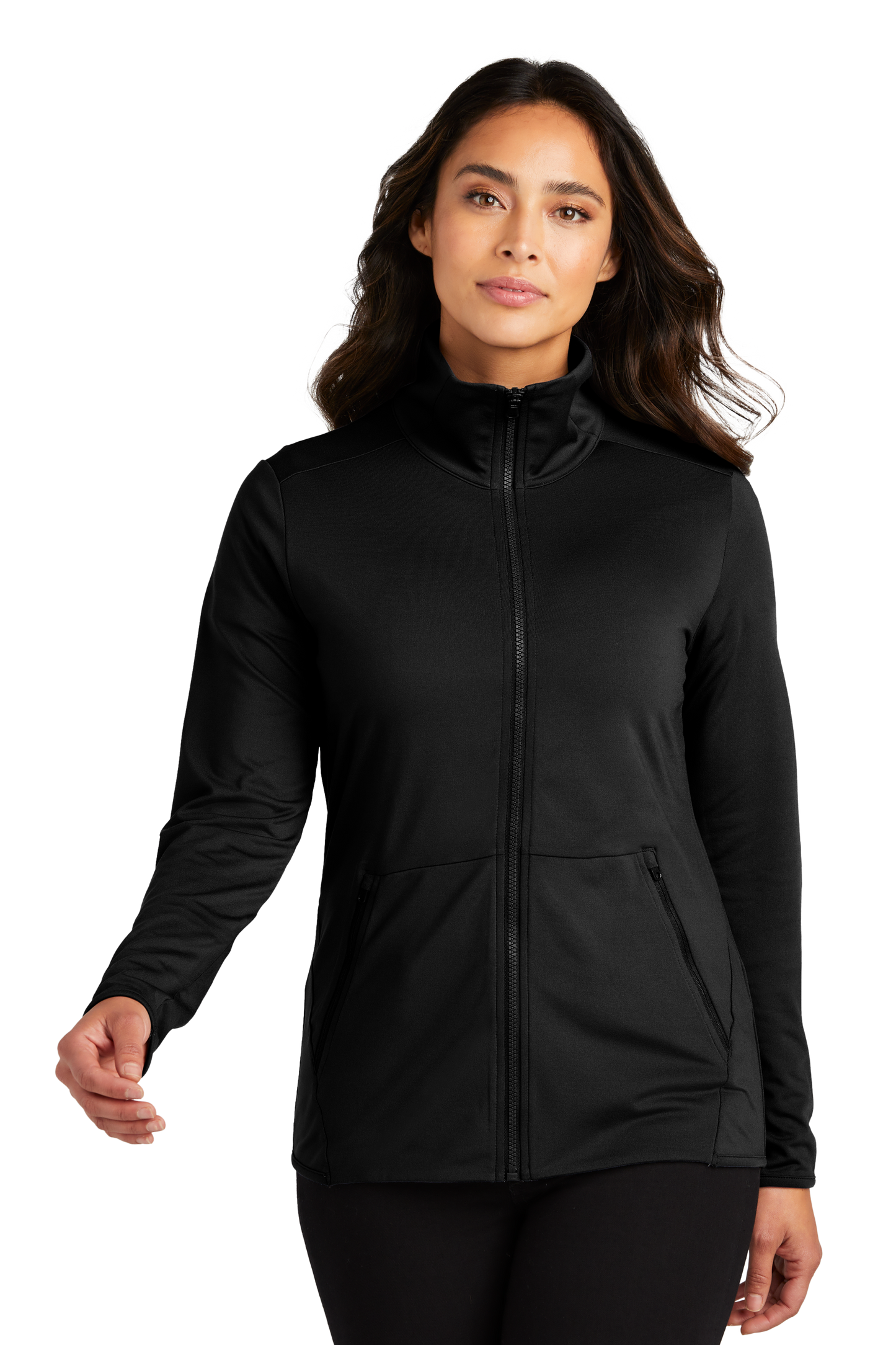 Port Authority® Women's Accord Stretch Fleece Full-Zip - Black