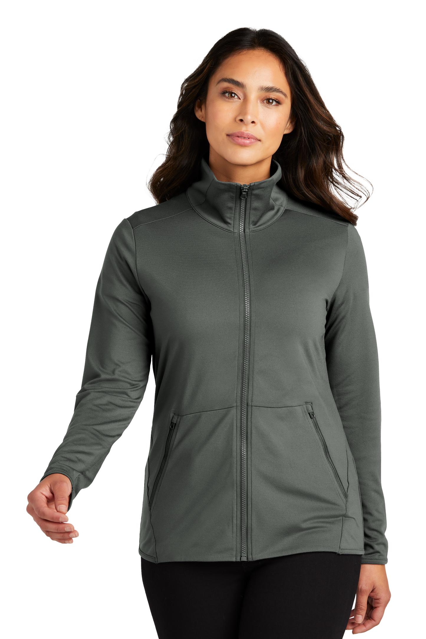 Port Authority® Women's Accord Stretch Fleece Full-Zip - Pewter