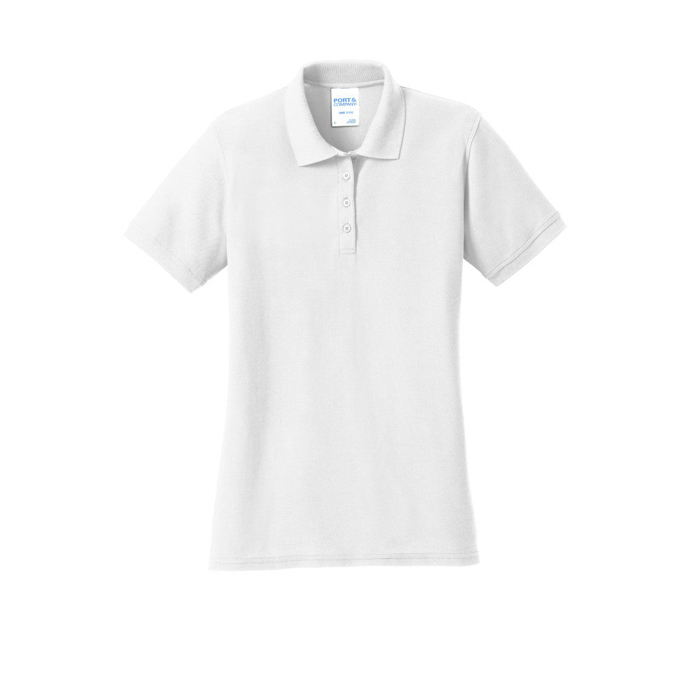 Port & Company® Ladies Core Blend Pique Polo - White
