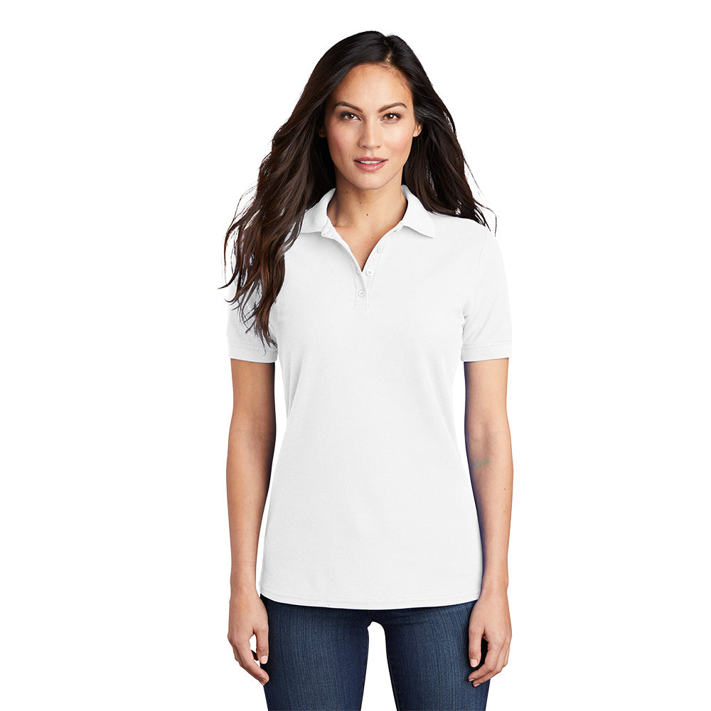 Port & Company® Ladies Core Blend Pique Polo - White
