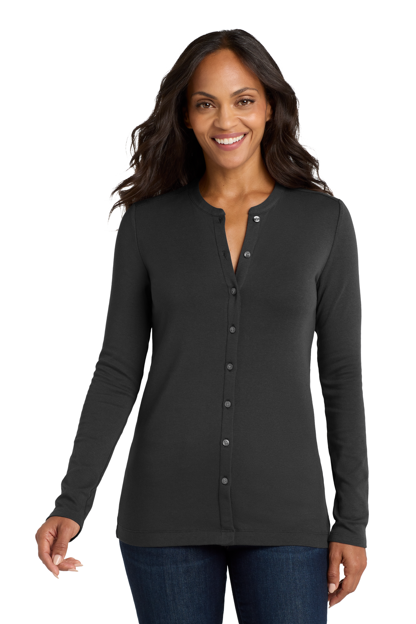 Port Authority® Women's Concept Stretch Button-Front Cardigan - Black